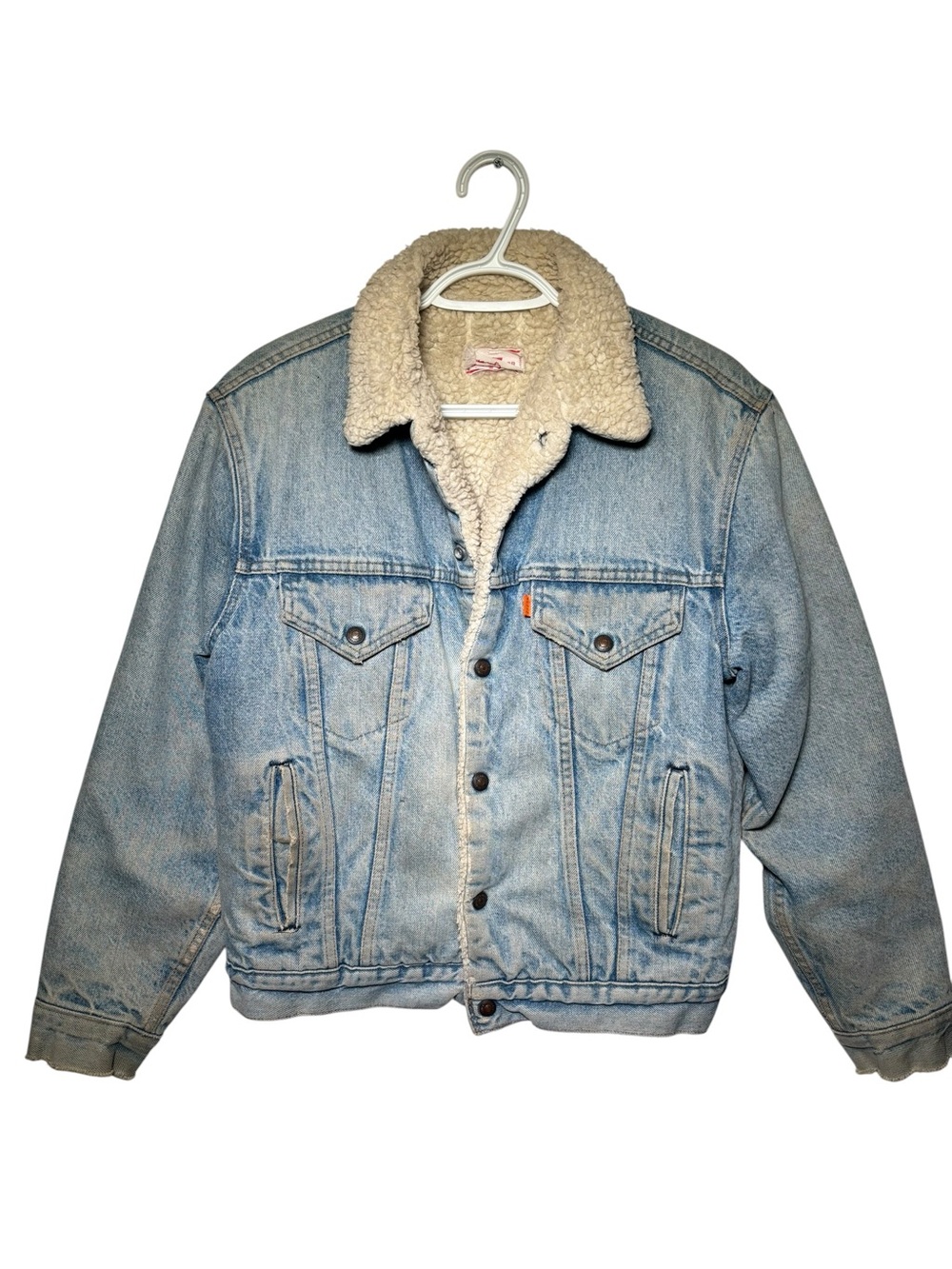 Levi's Light Blue Denim Jacket with Cream Sherpa Collar